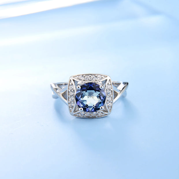 GEM'S BALLET 925 Sterling Silver Mystic Quartz Ring – A Romantic Touch