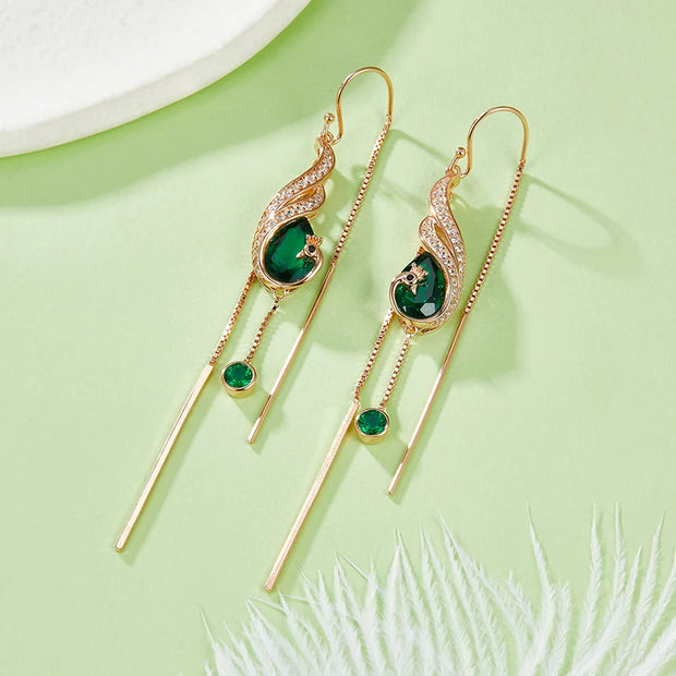 Lab Grown Emerald Drop Earrings