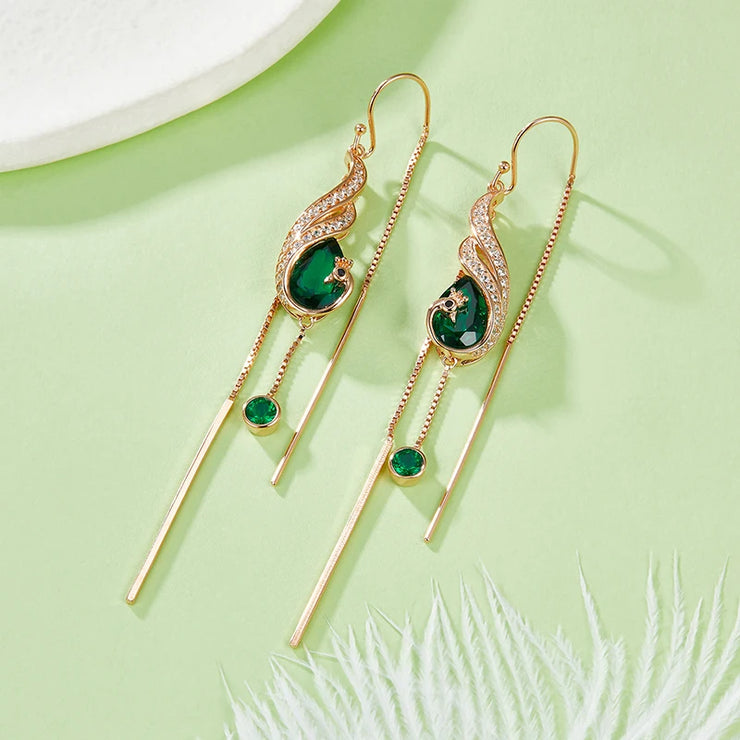 Lab Grown Emerald Drop Earrings