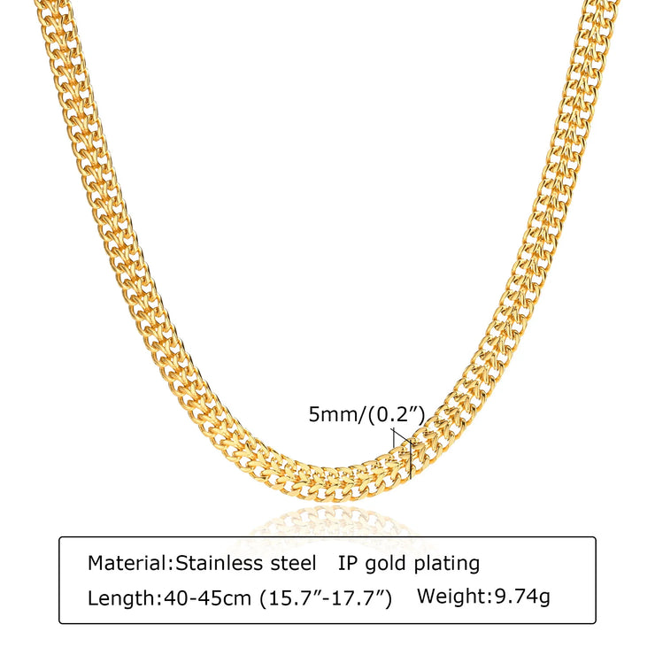 Chunky Paperclip Chain Necklace For Women, Stainless Steel 14k G0ld Plated