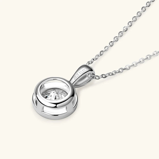 GRA Certified 2ct Moissanite Round Pendant Necklace