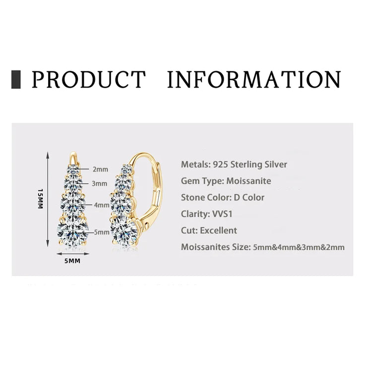 GRA Certified Moissanite Hoop Earrings – Timeless Sparkle