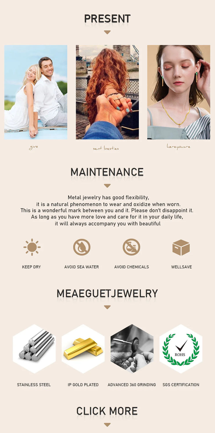 Chunky Paperclip Chain Necklace For Women, Stainless Steel 14k G0ld Plated