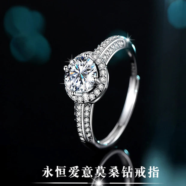 COSFIX 2023 Moissanite Diamond Rings For Couple 1ct Round Cut Women Moissanite Diamond Ring Wedding Moissanite Rings For Men