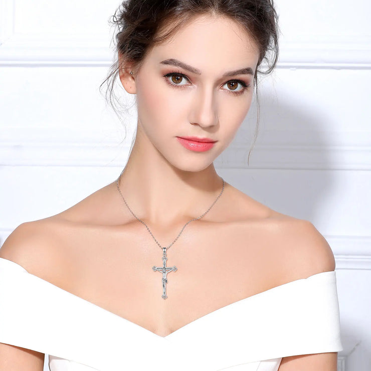 Eudora 925 Sterling Silver Jesus Pendant Necklace
