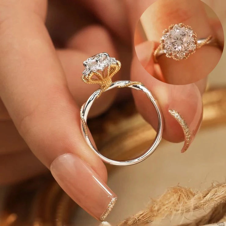 BXINY Luxury 1Carat Moissanite Ring 100% S925 Silver D Color