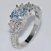 Tapered Trellis Five Stone Moissanite Ring