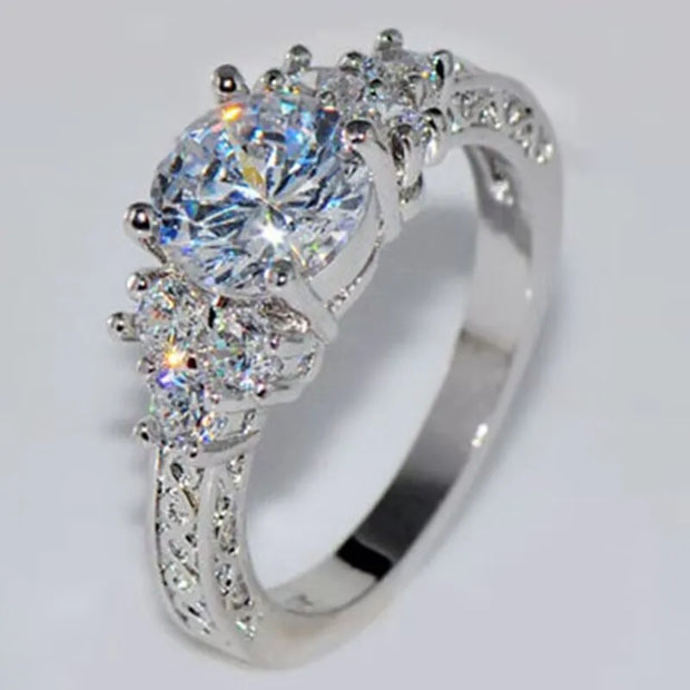 Tapered Trellis Five Stone Moissanite Ring