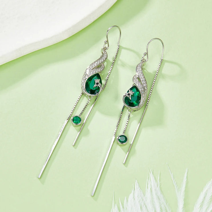 Lab Grown Emerald Drop Earrings