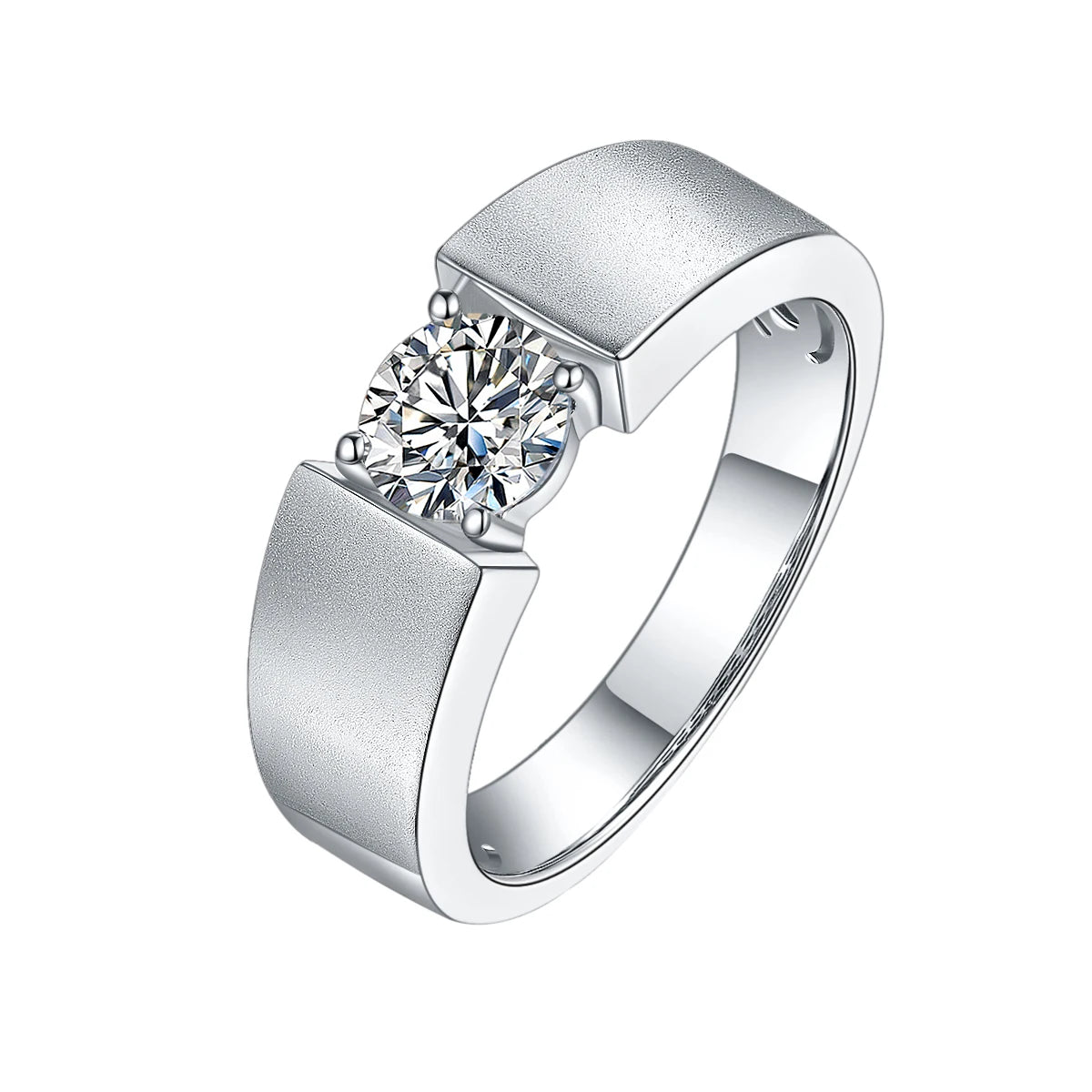 GEM'S BALLET Moissanite Men's Silver Ring