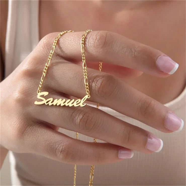 Jewelry Name Custom Necklaces for Men Nameplate Jewelry Stainless Steel Women Silver Personalized Letter Necklace Gift 2023 New