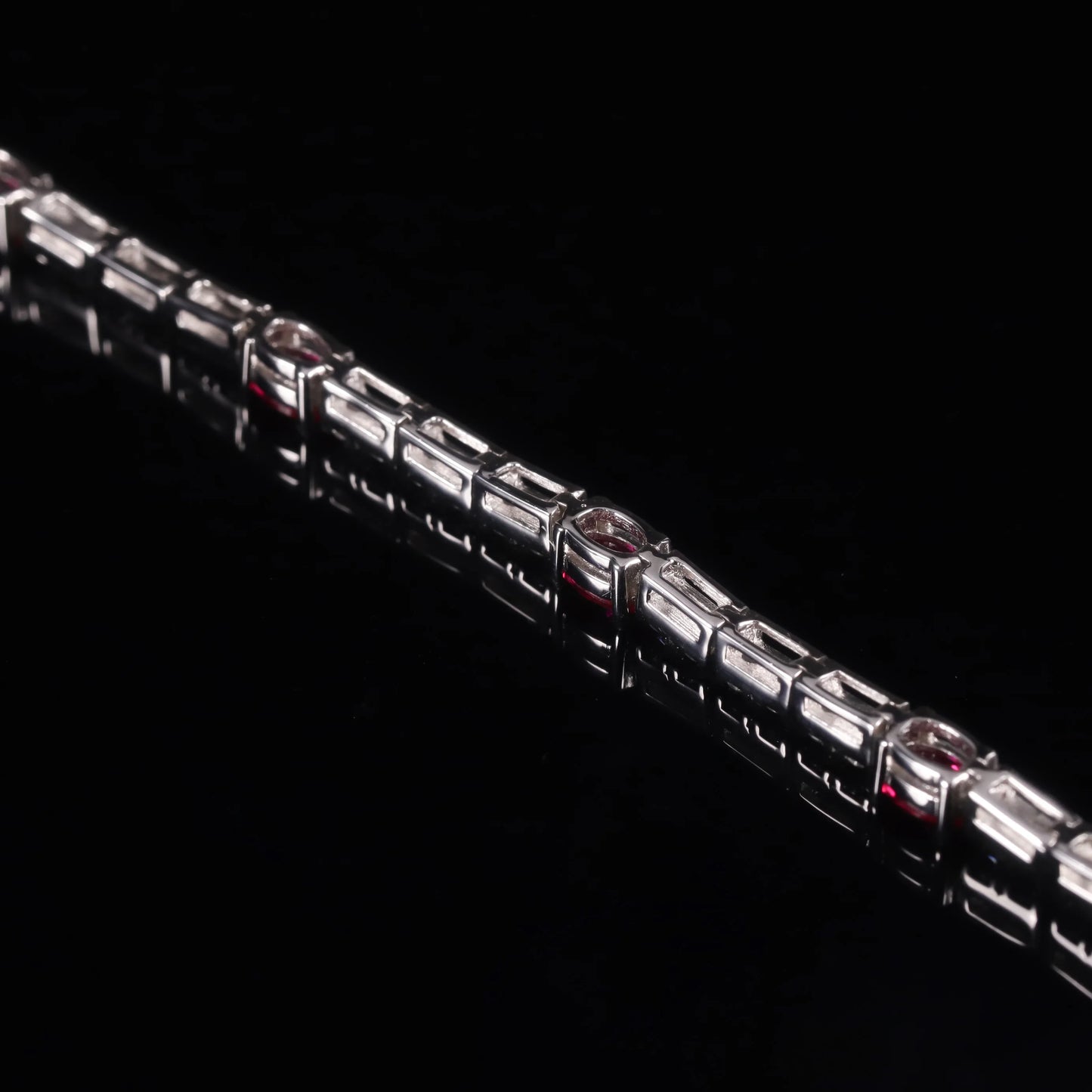 GEM'S BALLET Lab Grown Ruby Tennis Bracelet 925 Sterling Silver Birthstone Bracelet  Fancy Party Wear Bracelet Gift For Women