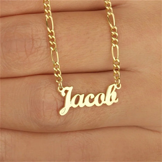 Jewelry Name Custom Necklaces for Men Nameplate Jewelry Stainless Steel Women Silver Personalized Letter Necklace Gift 2023 New