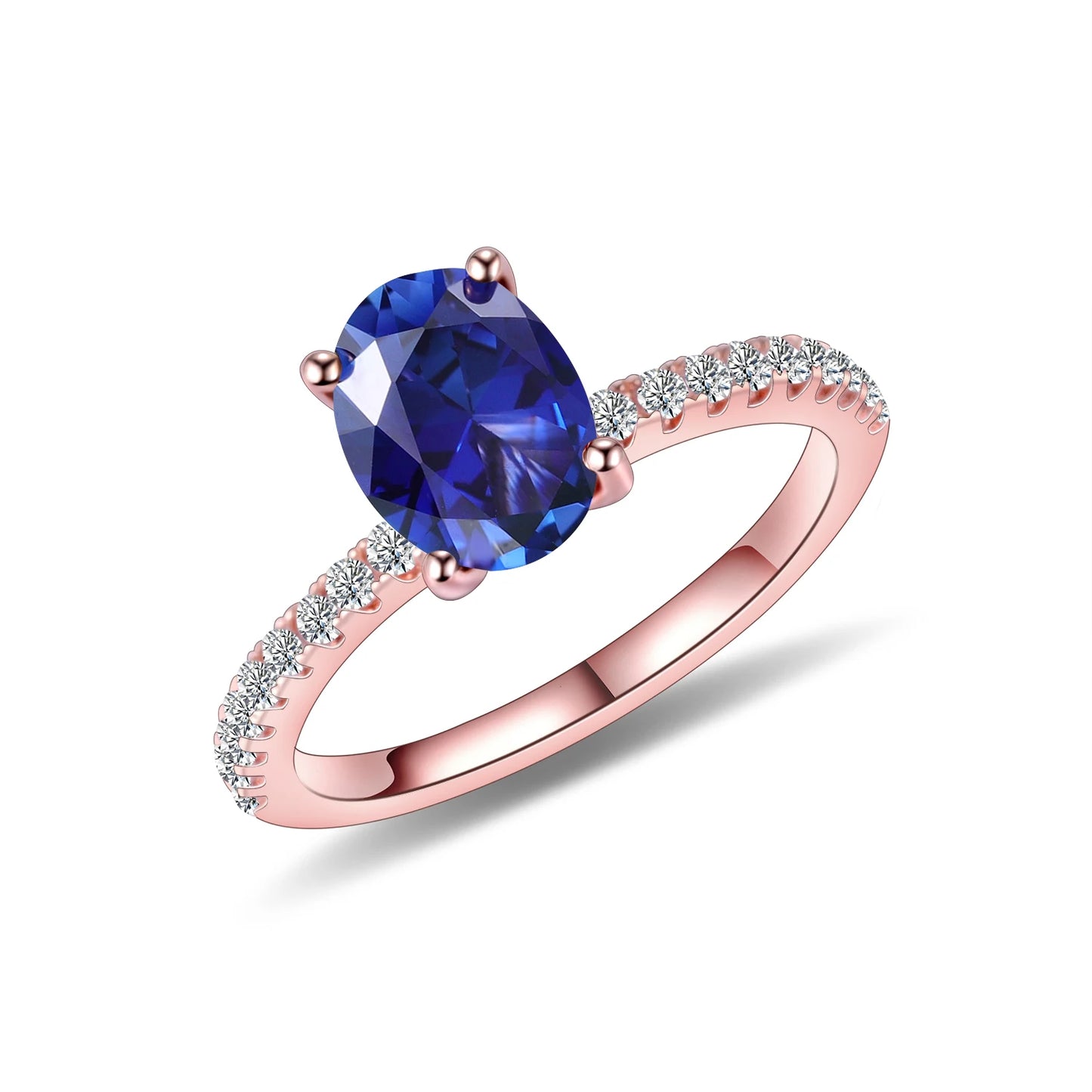 GEM'S BALLET Vintage Oval Blue Sapphire Ring