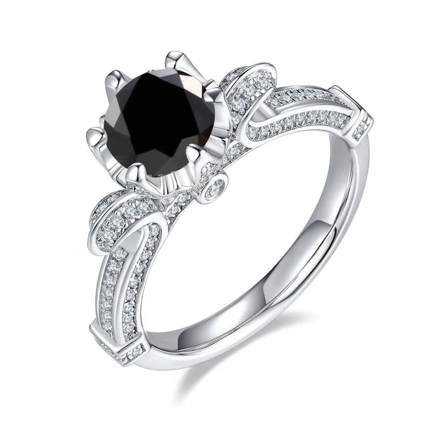 GEM'S BALLET 585 14K 10K 18K Gold 925 Silver Ring 1Ct D Color Antique Style Round Moissanite Engagement Ring For Women Wedding
