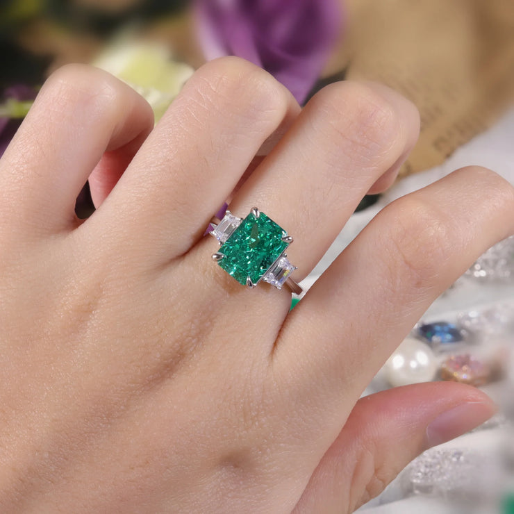 GEM'S BALLET Fancy Vivid Yellow CZ Engagement Ring – Radiant Elegance