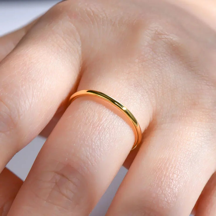 Sterling Silver 18K Gold Plated Thin Ring