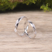 GEM'S BALLET 925 Sterling Silver Couple Ring Set Moissanite Ring Wedding Band Moissanite Matching Rings For Him For Her