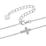 RAPRGOLD Round Cut  Moissanite Bracelet for Women 925 Sterling Silver Cross Charm Bracelets Chain Wedding Fine Jewelry pulseras
