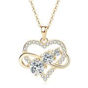 RAPRGOLD GRA Certified Moissanite Infinite Love Heart Pendant Necklace 925 Sterling Silver for Women Fine Jewelry Gifts cadena