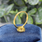 GEM'S BALLET 925 Sterling Silver 0.8Ct Emerald Cut Colorless Dahlia Moissanite Halo Engagement Rings For Women Wedding