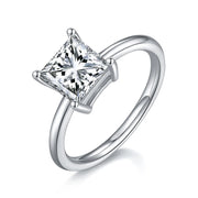 GEM'S BALLET 2ct Emerald Cut Moissanite Ring