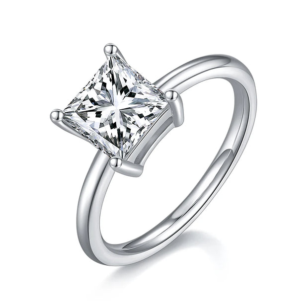 GEM'S BALLET 2ct Emerald Cut Moissanite Ring