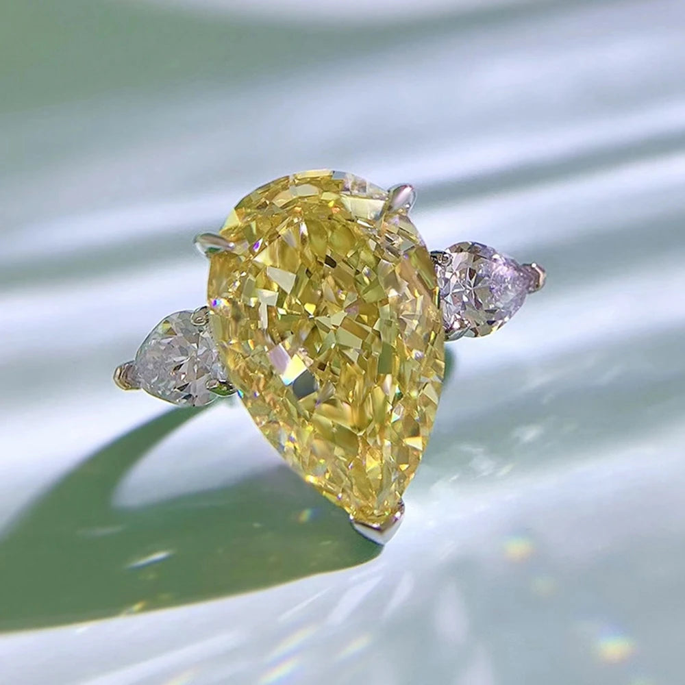 Wong Rain 5Ct White Sapphire & Citrine Cocktail Ring