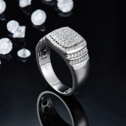 GEM'S BALLET Moissanite Men's Ice Out Ring – Bold & Sophisticated