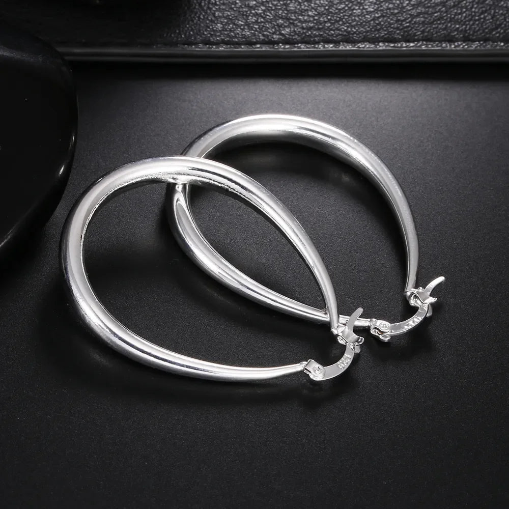 41MM Smooth Circle Big Hoop Earrings For Women Fashion Party Wedding Accessories Jewelry Christmas Gifts