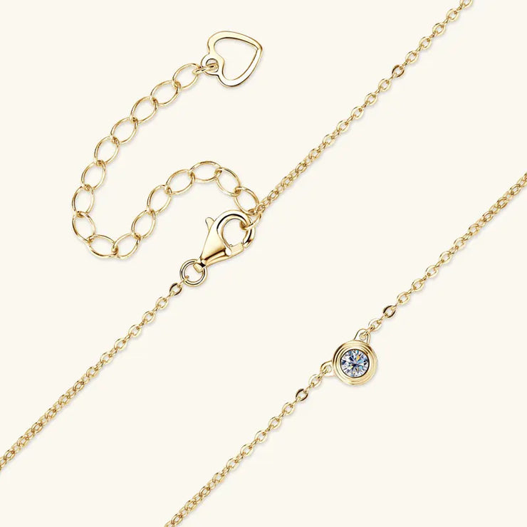 LumiGlow 3mm Moissanite Silver Pendant Necklace