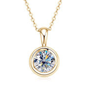 GRA Certified 2ct Moissanite Round Pendant Necklace