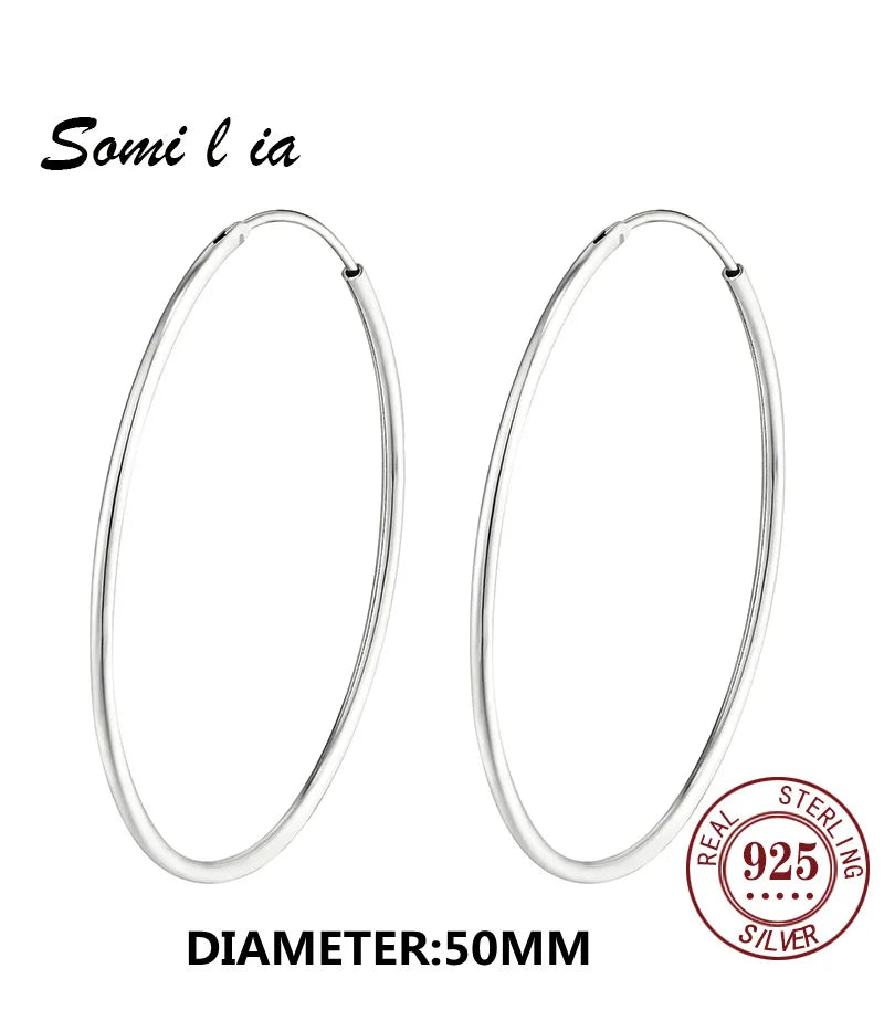 SOMILIA Platinum Big Hoop Earrings – Elegant & Versatile