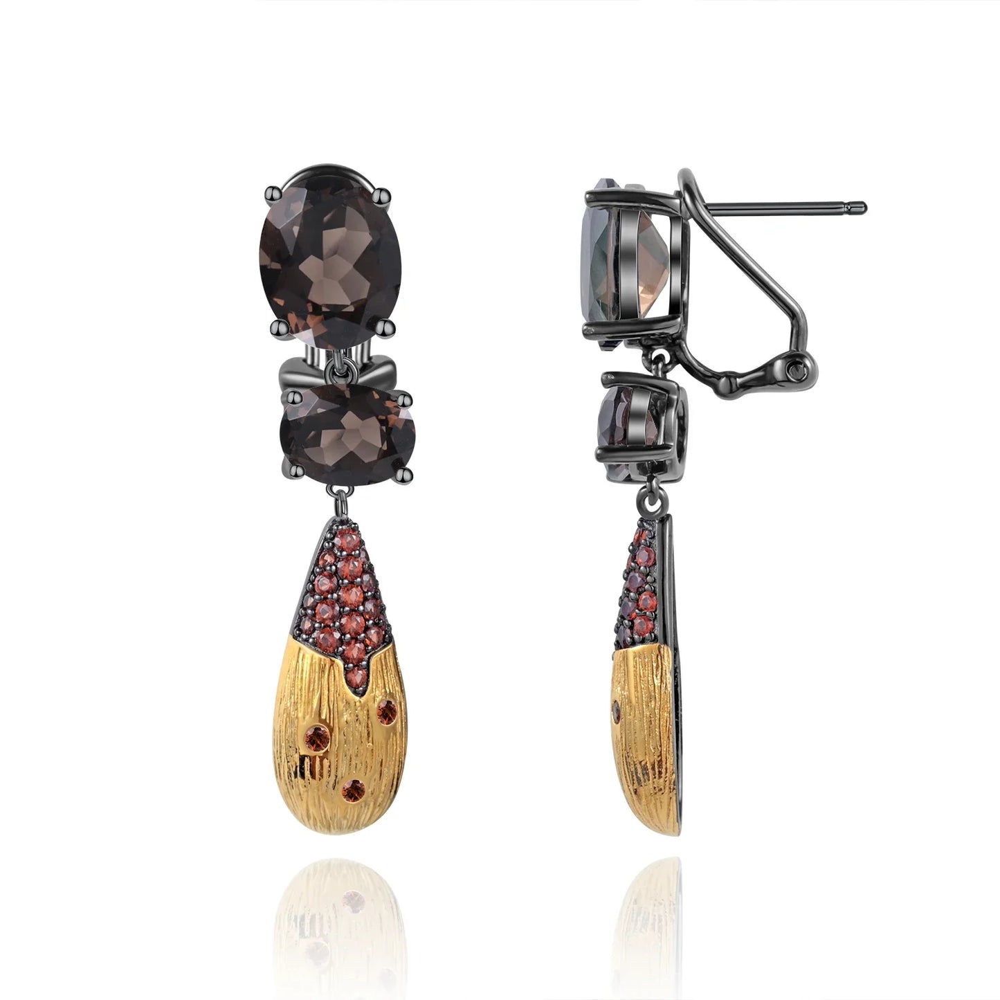 GEM'S BALLET 925 Sterling Silver Red Agate Drop Earrings – A Statement of Elegance