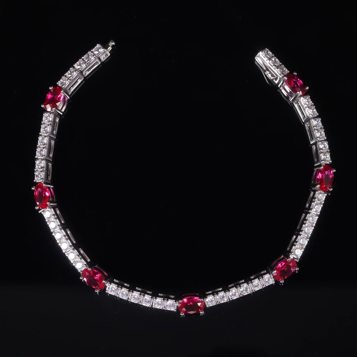 GEM'S BALLET Lab-Grown Ruby Tennis Bracelet – A Timeless Statement of Elegance