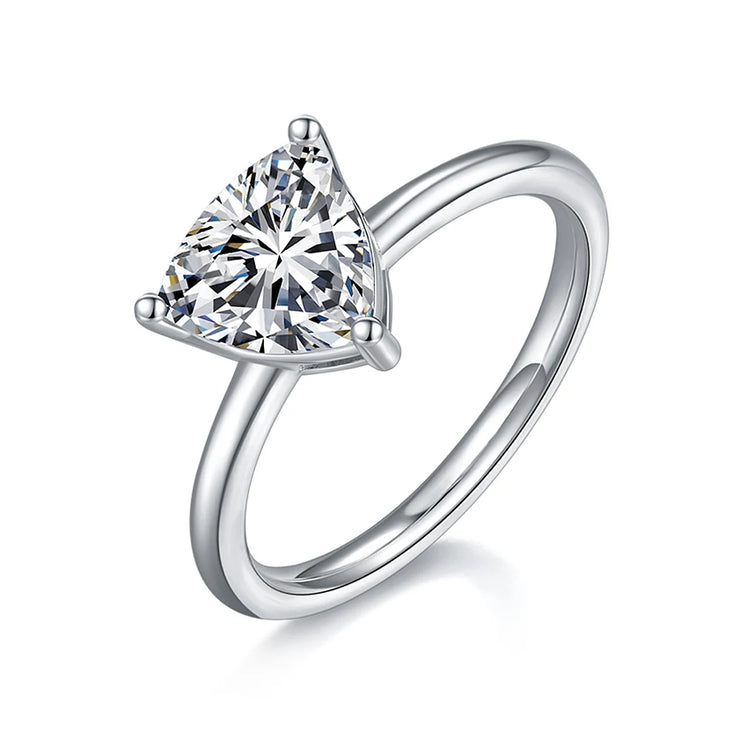 GEM'S BALLET 2ct Emerald Cut Moissanite Ring