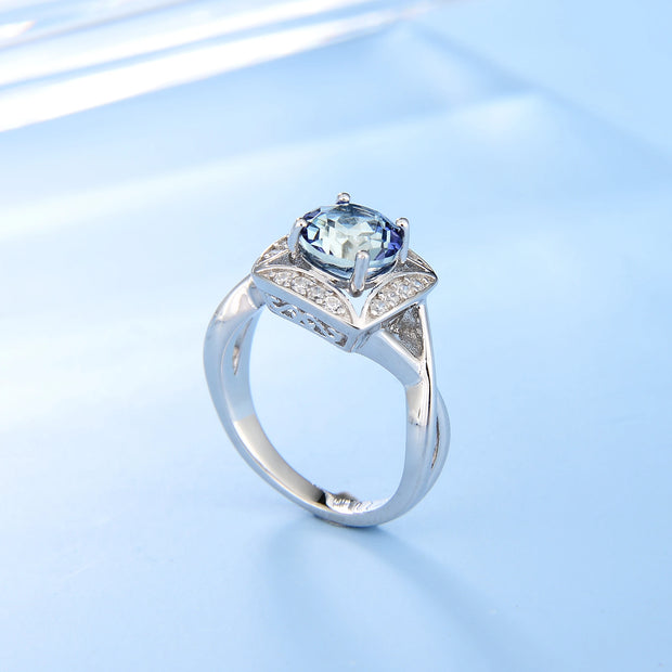 GEM'S BALLET 925 Sterling Silver Mystic Quartz Ring – A Romantic Touch