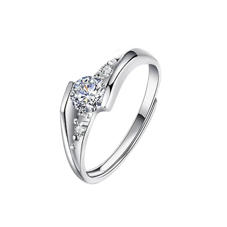 925 Silver Moissanite Couple Rings Wedding Engagement Bands for his and hers engagement bands Moissanite rings open and adjustab