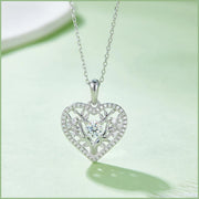 GEM'S BALLET Tree Of Life Moissanite Heart Necklace Family Tree Pendant Necklace in 925 Sterling Silver Gift For Her