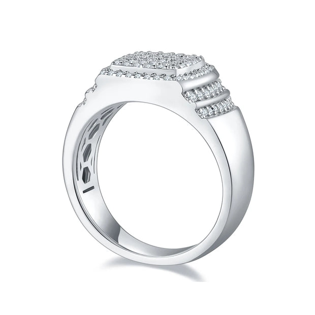 GEM'S BALLET Moissanite Men's Ice Out Ring – Bold & Sophisticated