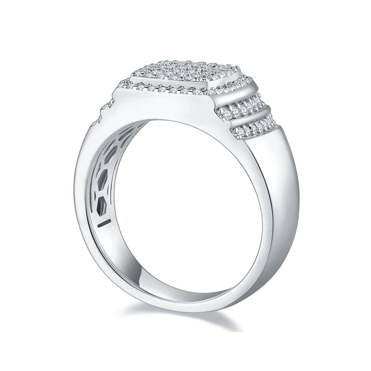 GEM'S BALLET Moissanite Men's Ice Out Ring – Bold & Sophisticated