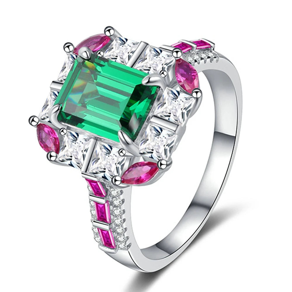 Wong Rain Vintage Emerald & High Carbon Diamond Ring