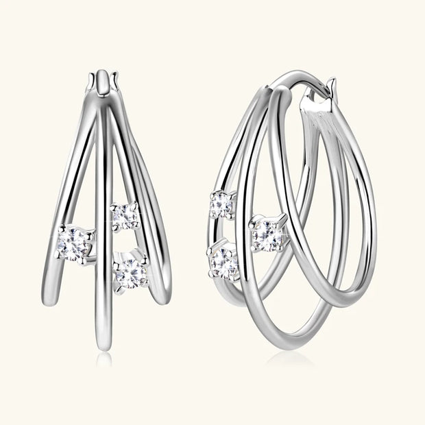 GRA Certified Moissanite Hoop Earrings