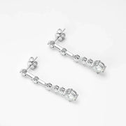FEOBUR 3CT Moissanite Drop Earrings - 925 Silver