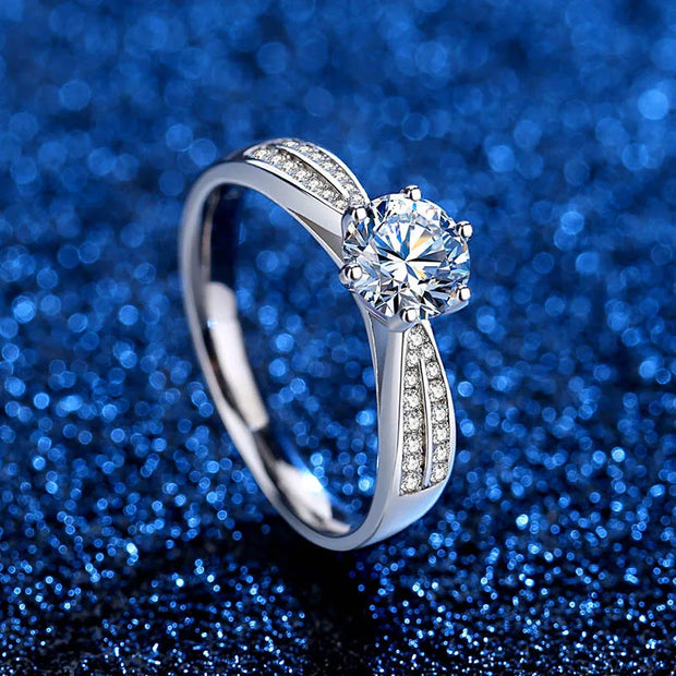 COSFIX 2023 Moissanite Diamond Rings For Couple 1ct Round Cut Women Moissanite Diamond Ring Wedding Moissanite Rings For Men
