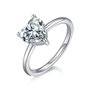 GEM'S BALLET 2ct Emerald Cut Moissanite Ring