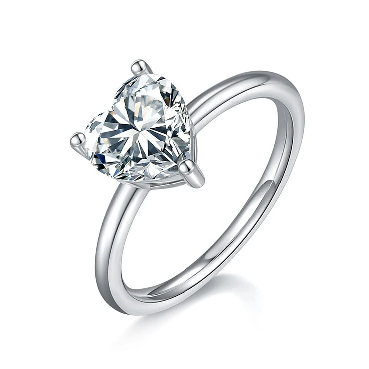GEM'S BALLET 2ct Emerald Cut Moissanite Ring