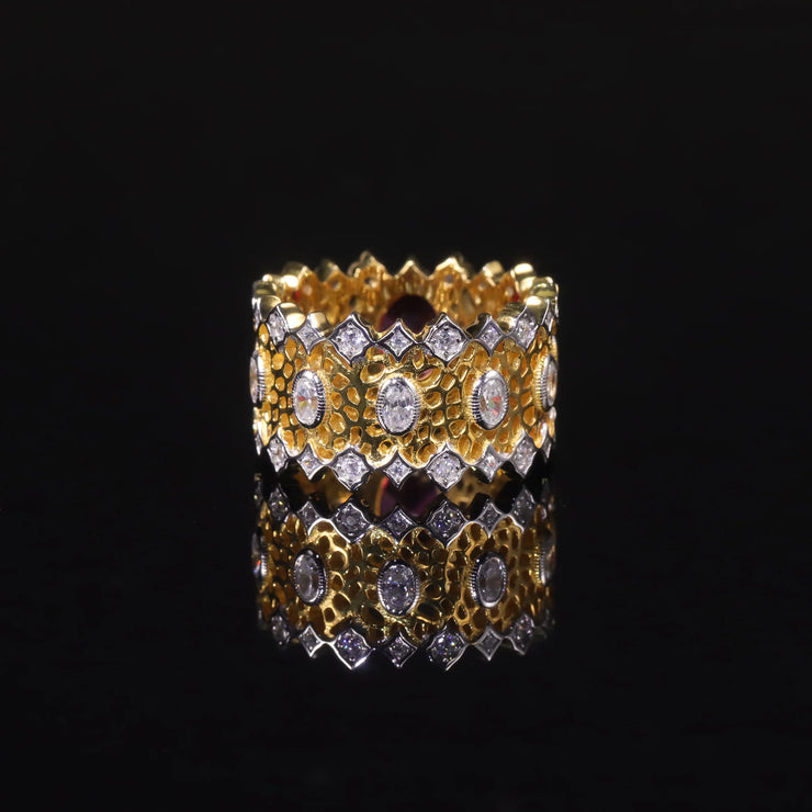 GEM'S BALLET Lab-Created Ruby Engagement Ring – Vintage Art Deco Elegance