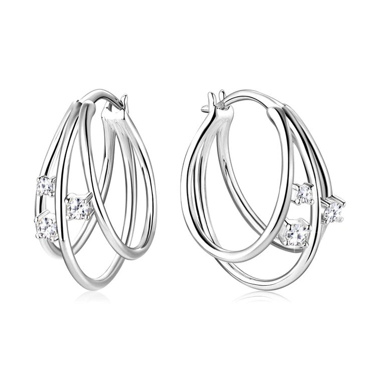 GRA Certified Moissanite Hoop Earrings