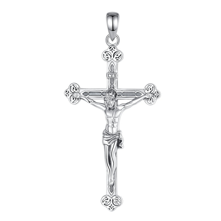 Eudora 925 Sterling Silver Jesus Pendant Necklace